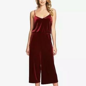 1. State Burgundy Velvet Wide Leg Jumpsuit